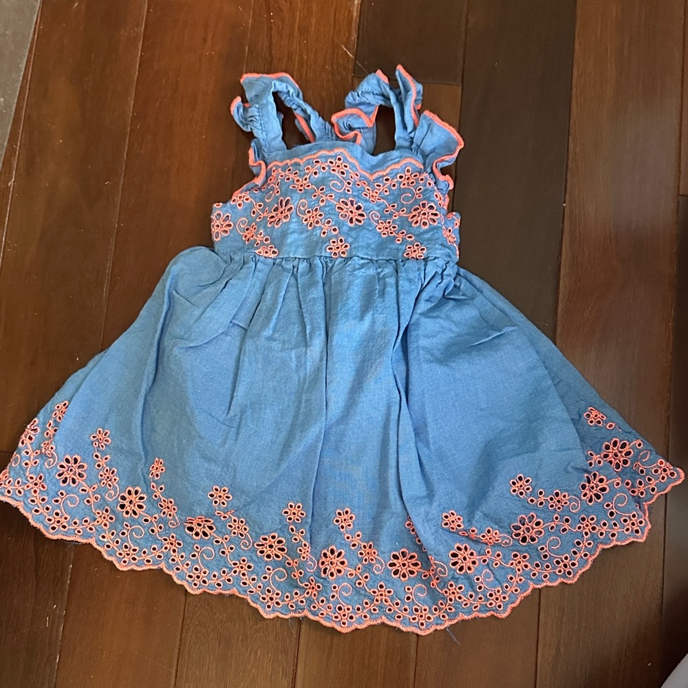 Blueberi Boulevard Blue and Orange Kids Dress